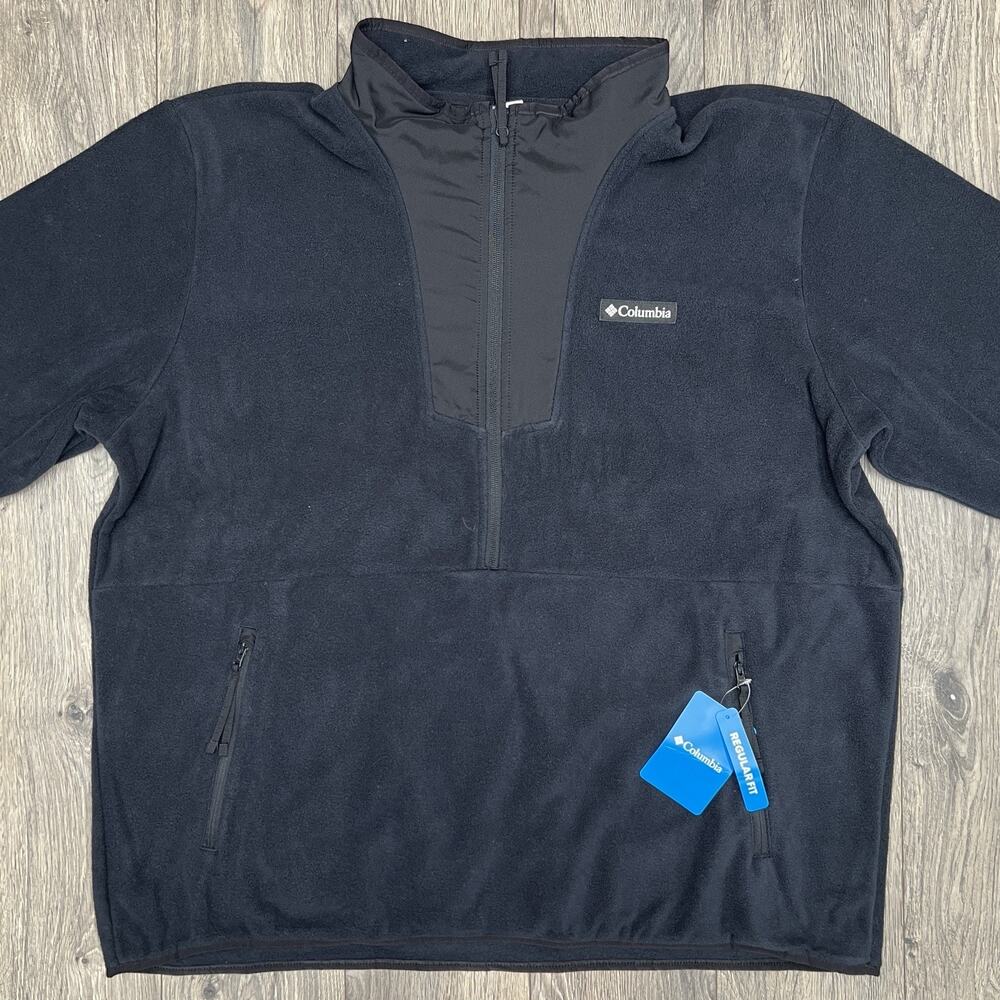 Columbia 1/2 Fleece Sweater Size 2XL Mens Black Sequoia Grove $60